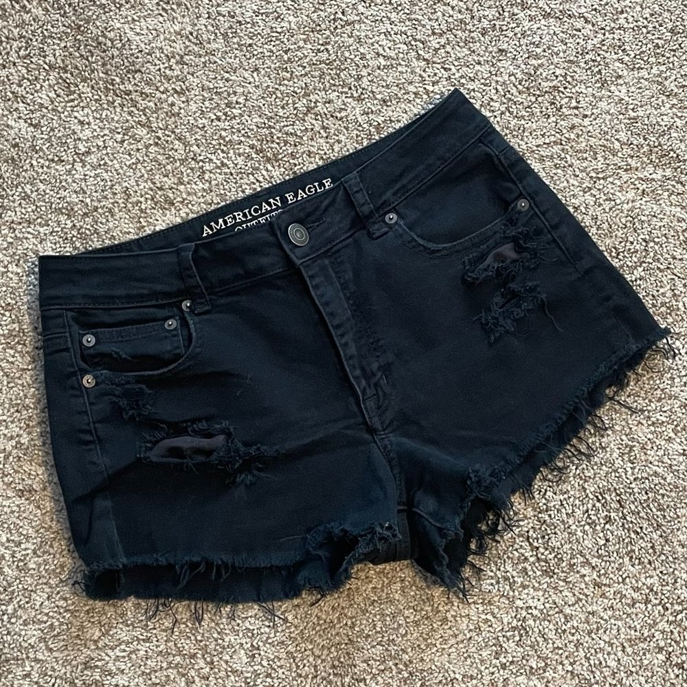 American Eagle Black Stretch Shorts